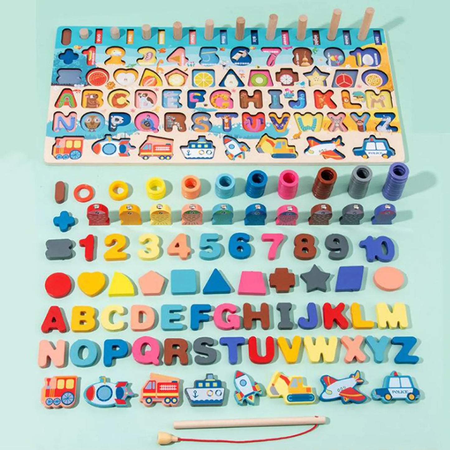 Planche éducative Montessori 5 en 1